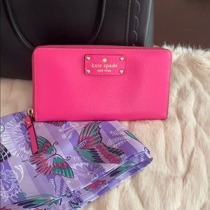 Kate Spade NWT Pink Sapphire Wellesley Zip Wallet
